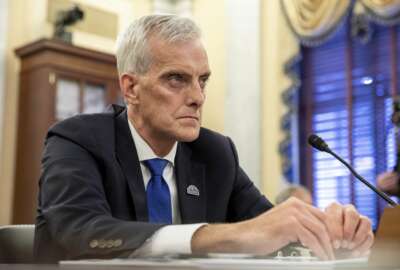 Denis McDonough, Secretary of Veterans Affairs, testifies before the Senate Committee on Veterans' Affairs on Capitol Hill in Washington on Wednesday, July 14, 2021. (AP Photo/Amanda Andrade-Rhoades)